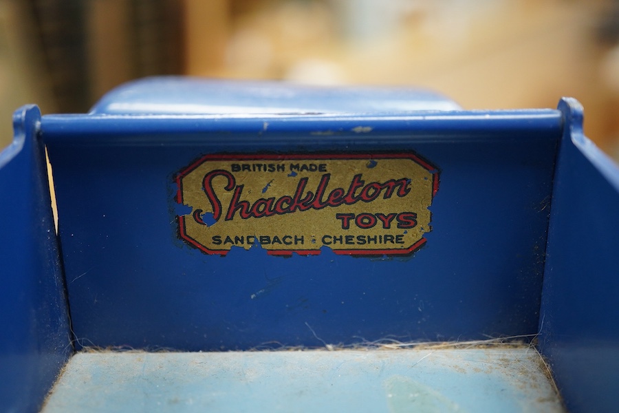 A Shackleton clockwork Foden FG 6-wheel tipper lorry, in blue with red mud guards